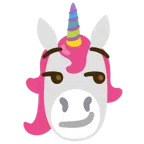 Einhorn + süffisant lächelndes Gesicht