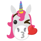 Einhorn + Kuss zuwerfendes Gesicht