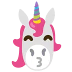 Einhorn + küssendes Gesicht mit lächelnden Augen
