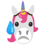 Einhorn + trauriges aber erleichtertes Gesicht