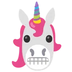 Einhorn + Grimassen schneidendes Gesicht