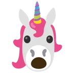 Einhorn + Gesicht mit offenem Mund