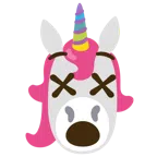 Einhorn + benommenes Gesicht