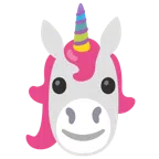 Einhorn + leicht lächelndes Gesicht