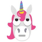 Einhorn + Augen verdrehendes Gesicht