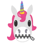Einhorn + Gesicht mit Reißverschlussmund