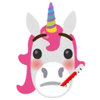 Einhorn + Gesicht mit Fieberthermometer