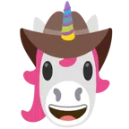 Einhorn + Gesicht mit Cowboyhut