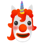 Einhorn + Clown-Gesicht