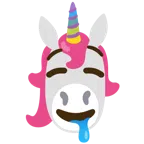Einhorn + sabberndes Gesicht