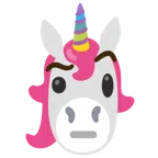 Einhorn + Gesicht mit hochgezogenen Augenbrauen