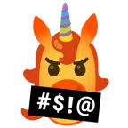 Einhorn + Gesicht mit Symbolen über dem Mund