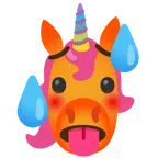 Einhorn + schwitzendes Gesicht