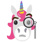 Einhorn + Gesicht mit Monokel