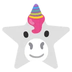 Einhorn + weißer mittelgroßer Stern