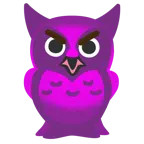 sowa + zagniewana twarz z rogami