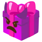 regalo + faccina arrabbiata con corna
