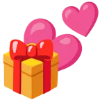 regalo + due cuori