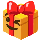 regalo + faccina che fa l’occhiolino