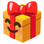 regalo + faccina con occhi sorridenti