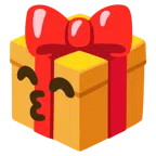 regalo + faccina che bacia con occhi sorridenti