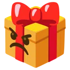 regalo + faccina arrabbiata