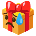regalo + faccina delusa ma sollevata