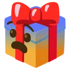 regalo + faccina impaurita