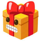 regalo + faccina con smorfia