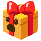 regalo + faccina con bocca aperta