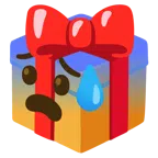 regalo + faccina sudata in ansia