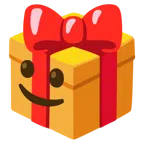regalo + faccina con sorriso accennato