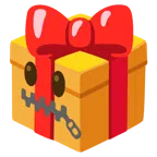 regalo + faccina con bocca con cerniera