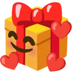 regalo + faccina con cuoricini