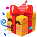 regalo + faccina che festeggia