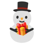 regalo + pupazzo di neve senza neve