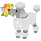 Pudel + Blumenstrauß