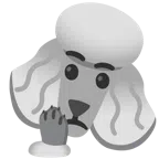 Pudel + nachdenkendes Gesicht