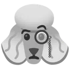 Pudel + Gesicht mit Monokel