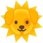 Hundegesicht + Sonne mit Gesicht