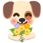Hundegesicht + Blumenstrauß