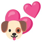 Hundegesicht + zwei Herzen