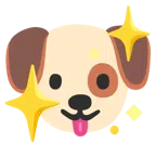 Hundegesicht + funkelndes Herz