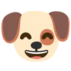 Hundegesicht + grinsendes Gesicht mit lachenden Augen