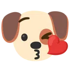 Hundegesicht + Kuss zuwerfendes Gesicht