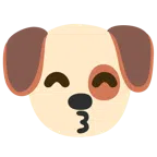 Hundegesicht + küssendes Gesicht mit lächelnden Augen