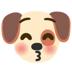 Hundegesicht + küssendes Gesicht mit geschlossenen Augen