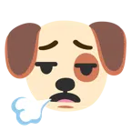 Hundegesicht + Gesicht, das ausatmet