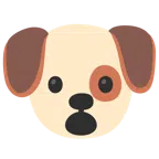 Hundegesicht + Gesicht mit offenem Mund