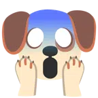 Hundegesicht + vor Angst schreiendes Gesicht